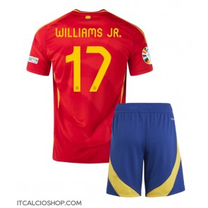 Spagna Nico Williams #17 Prima Maglia Bambino Europei 2024 Manica Corta (+ Pantaloni corti)